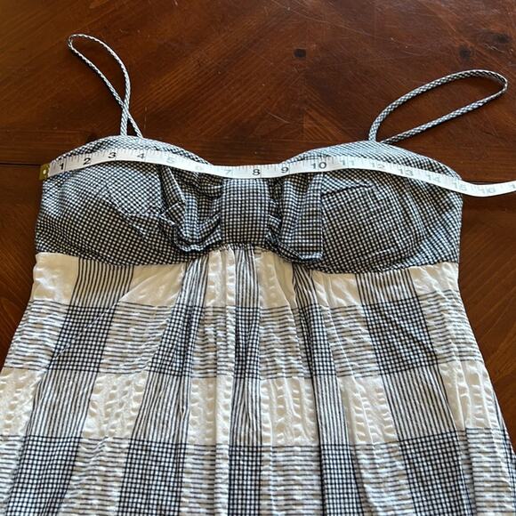 B.Darlin Blue & White Check Cotton Dress with Spaghetti Straps Sundress Country - Picture 9 of 10